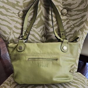 Fossil Long Live Pistachio Green Shoulder Bag